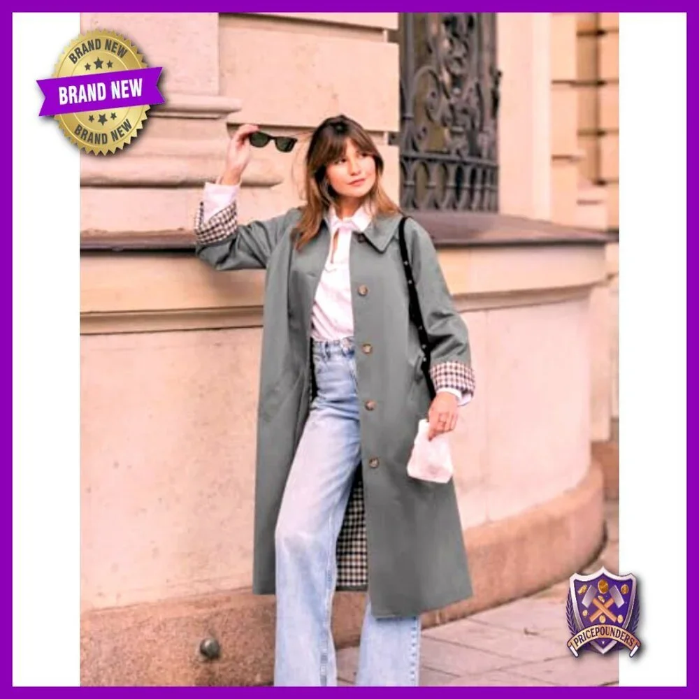 Oversized Trench Coat Windproof Classic Elegant Minimal Chic Outerwear Long